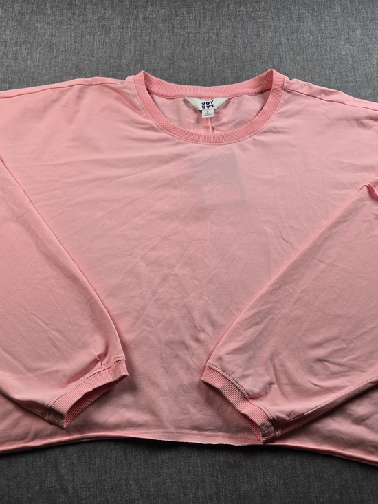 JoyLab Tops - JoyLab Pink Ribbed Crewneck Sweatshirt